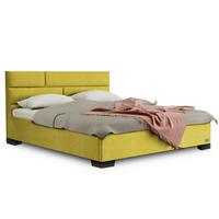 ČALÚNENÁ POSTEĽ, 180/200 cm, žltá - žltá, Basics, kompozitné drevo (180/200cm) - Materasso