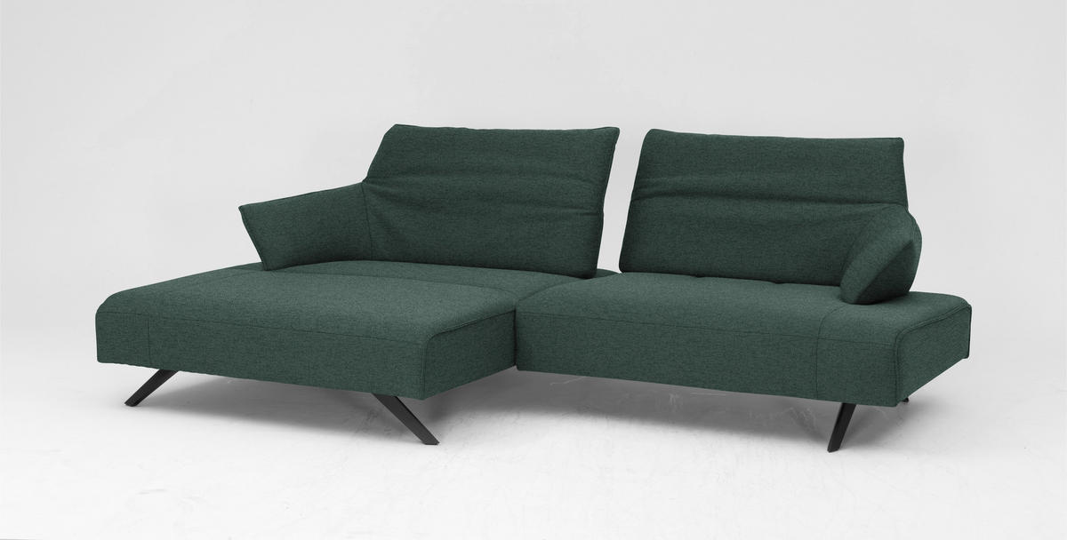 ECKSOFA in Struktur Türkis  - Türkis/Anthrazit, Design, Textil/Metall (165/276cm) - Himolla