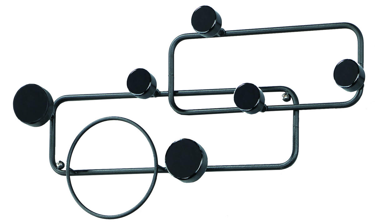 VJEŠALICA ZIDNA  crna  drvo, metal  - crna, Moderno, drvo/metal (50/26/7cm)