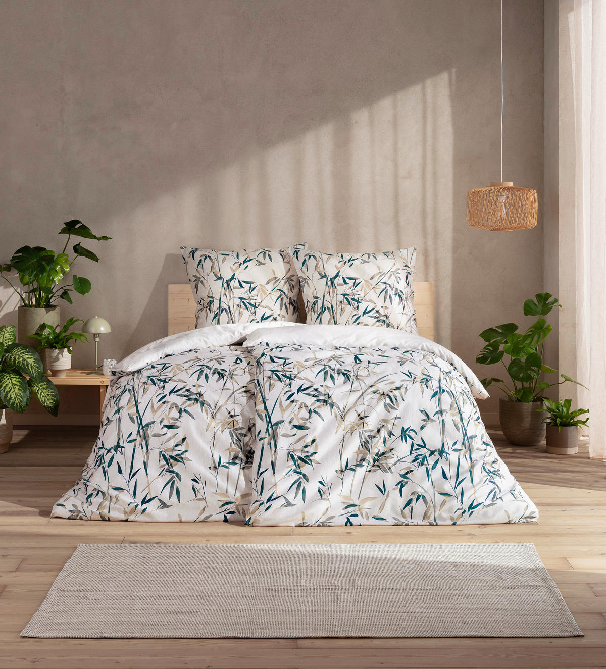 BETTWÄSCHE Natürlich Estella Makosatin 155/220 cm  - Dunkelblau, Design, Textil (155/220cm) - Estella