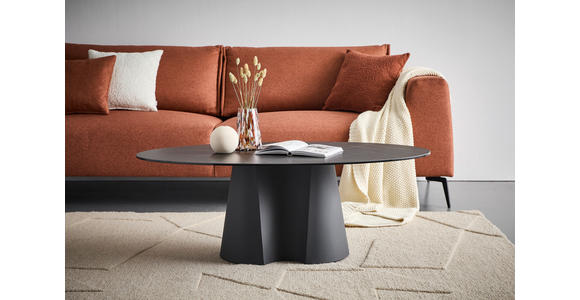 COUCHTISCH ESG 120/70/42 cm oval Anthrazit, Schwarz  - Anthrazit/Schwarz, Design, Glas/Keramik (120/70/42cm) - Novel