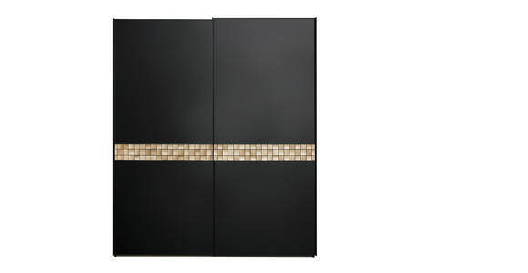 SCHWEBETÜRENSCHRANK  in Anthrazit, Schwarz, Eichefarben  - Eichefarben/Anthrazit, Design, Glas/Holz (167/240/68cm) - Dieter Knoll