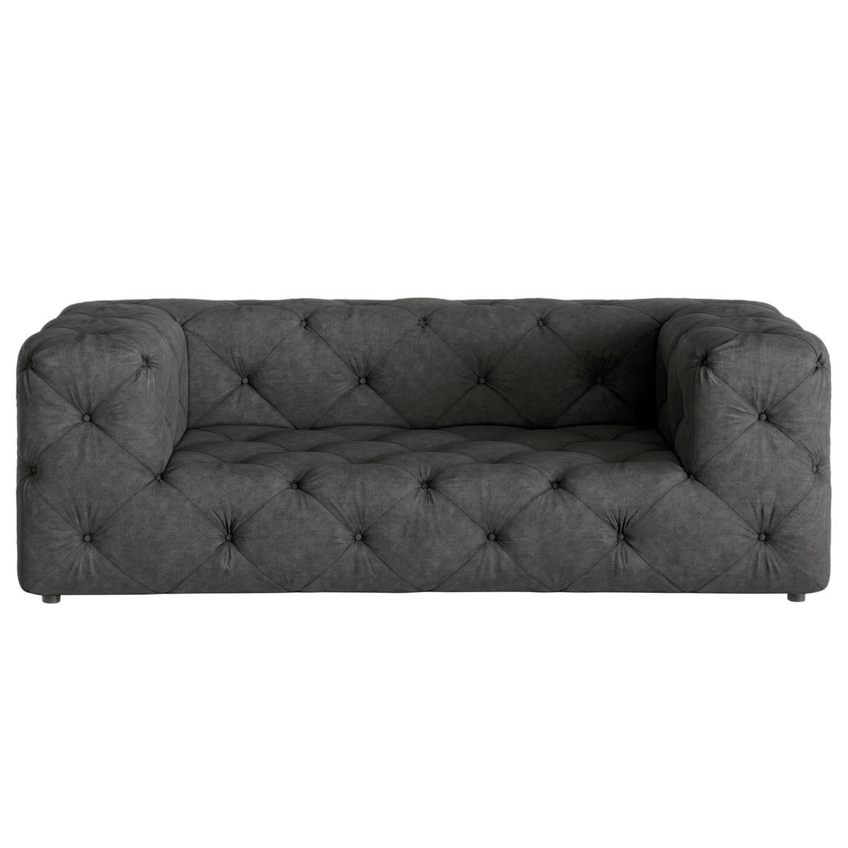 2-SITZER-SOFA Fresco in Mikrofaser Anthrazit  - Anthrazit/Schwarz, Design, Kunststoff/Textil (193/71/100cm) - P & B