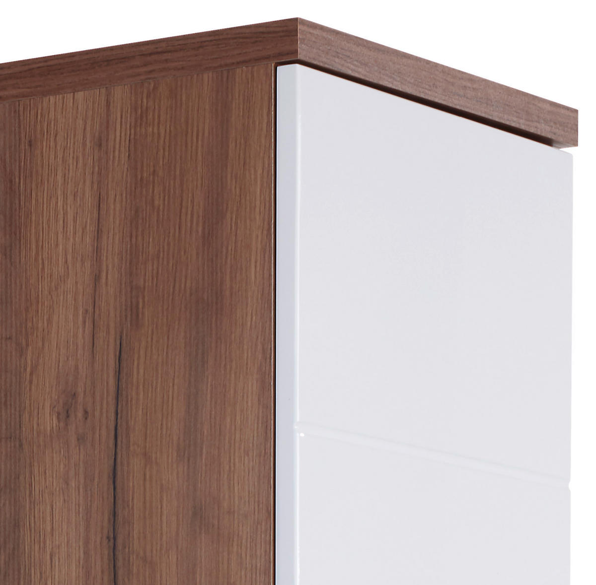 HOCHSCHRANK 35,5/190/31,5 cm  - Eichefarben/Alufarben, KONVENTIONELL, Holzwerkstoff/Kunststoff (35,5/190/31,5cm) - MID.YOU
