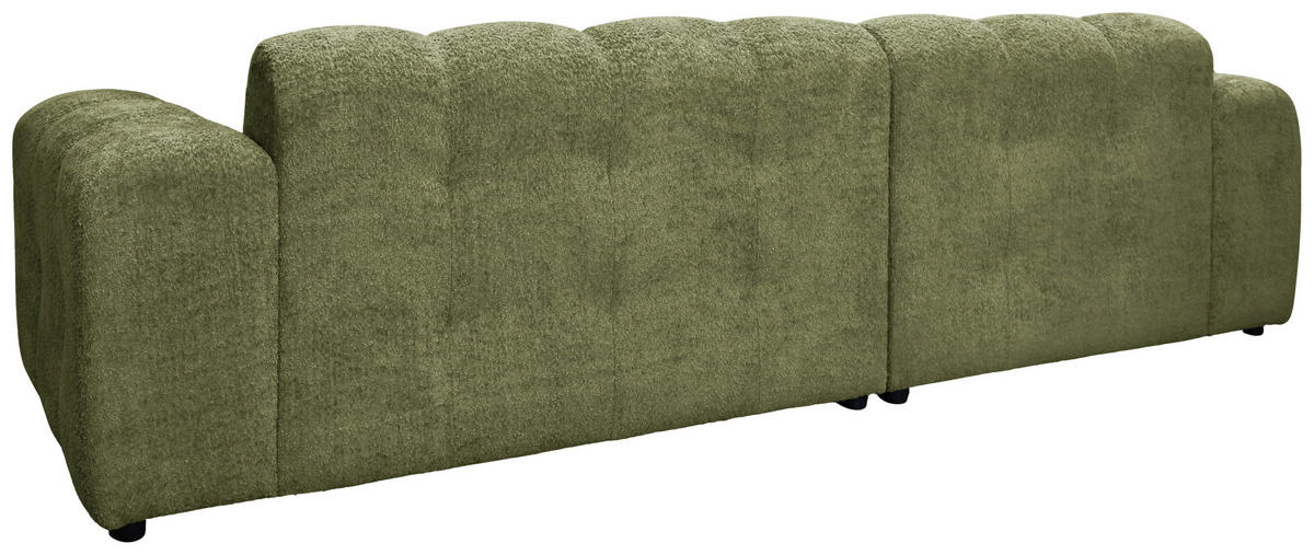 ECKSOFA RUNO in Bouclé Grün  175/270 cm  - Schwarz/Grün, Design, Kunststoff/Textil (175/270cm) - MID.YOU