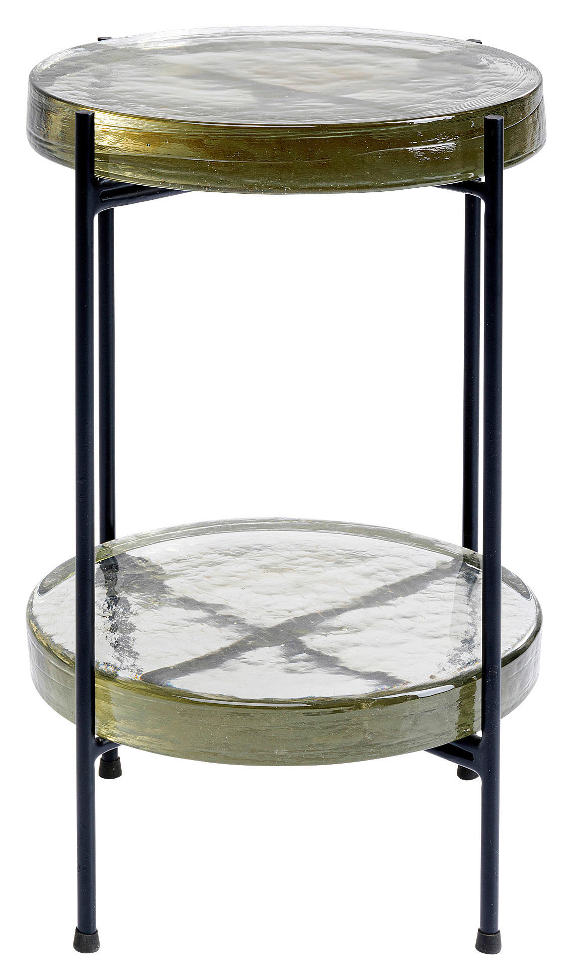 BEISTELLTISCH Schwarz rund  - Schwarz, ROMANTIK / LANDHAUS, Glas/Metall (30/50/30cm) - Kare-Design