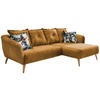 ECKSOFA Gelb, Multicolor Velours  - Gelb/Buchefarben, MODERN, Holz/Textil (277/162cm) - Livetastic