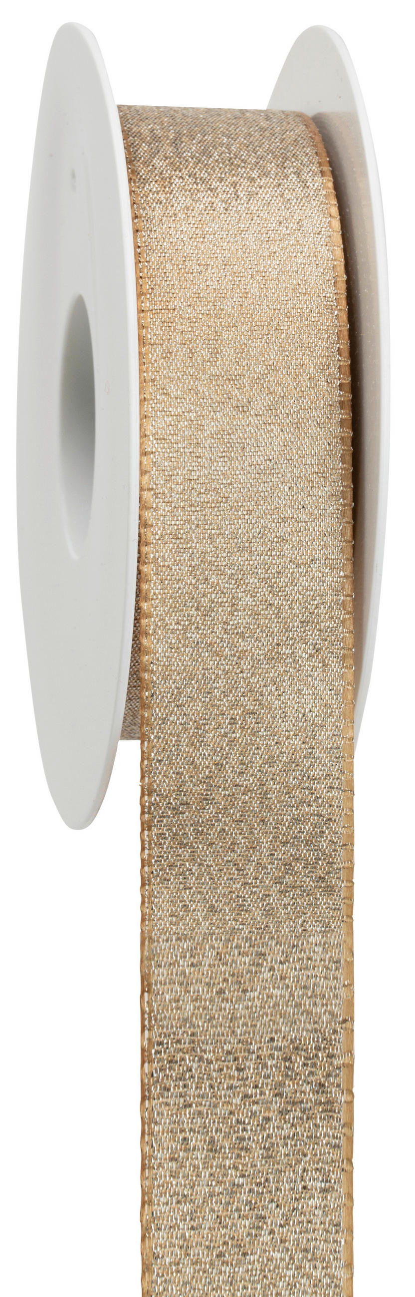 GESCHENKBAND  - Goldfarben, Trend, Textil (8,5/8,5/2,9cm)