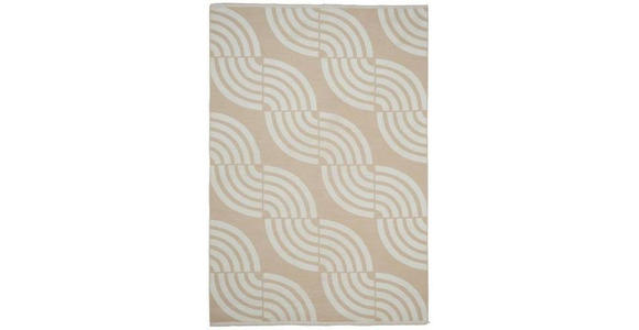 FLACHWEBETEPPICH 80/250 cm Waves Beige, Weiß - Beige/Weiß, LIFESTYLE, Textil (80/250cm) - Novel