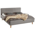 POLSTERBETT 160/200 cm  in Grau  - Eichefarben/Birkefarben, Design, Holz/Textil (160/200cm) - Xora