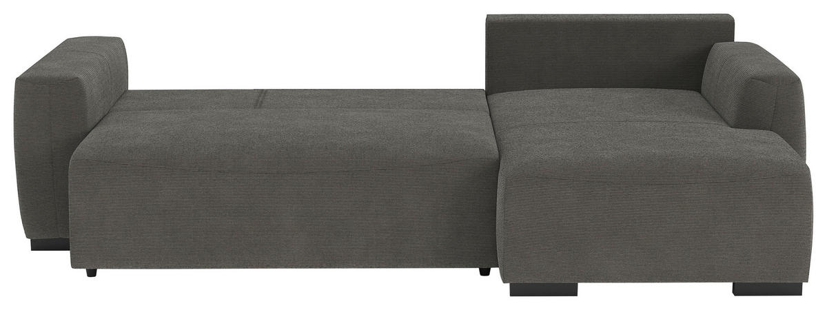 ECKSOFA  in Cord Anthrazit  - Anthrazit/Schwarz, Trend, Kunststoff/Textil (252/170cm) - MID.YOU