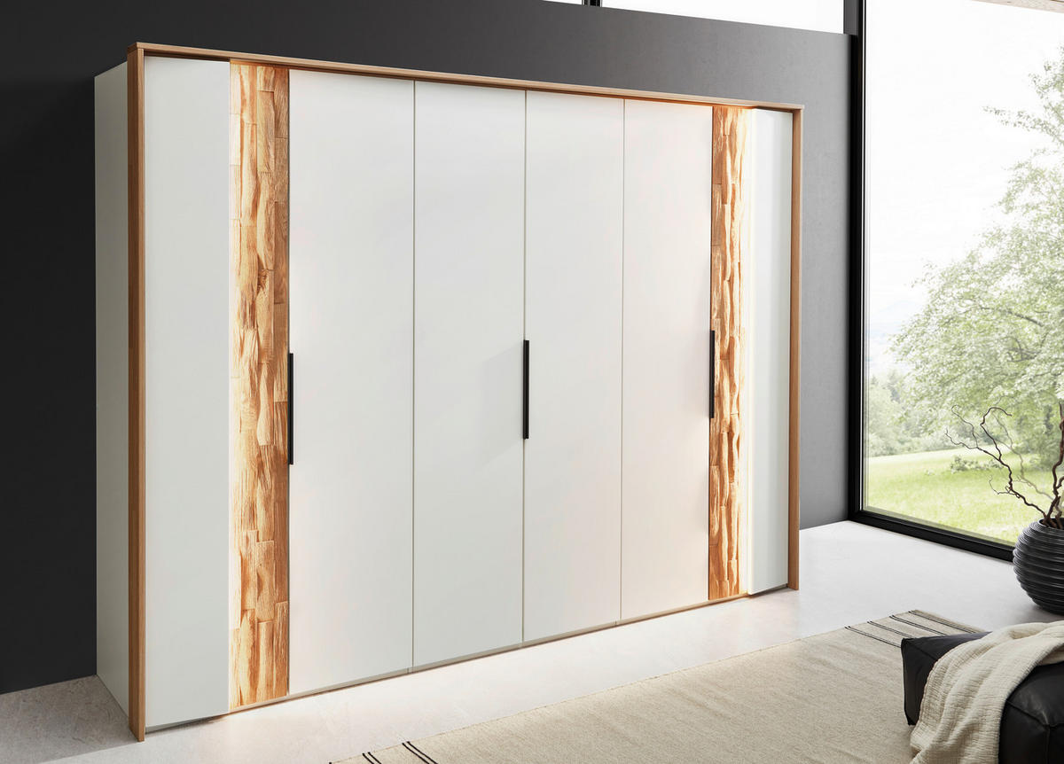 DREHTÜRENSCHRANK in Weiss, Wildeiche  - Wildeiche/Weiss, Design, Holz/Holzwerkstoff (301,9/223,3/62cm) - Dieter Knoll
