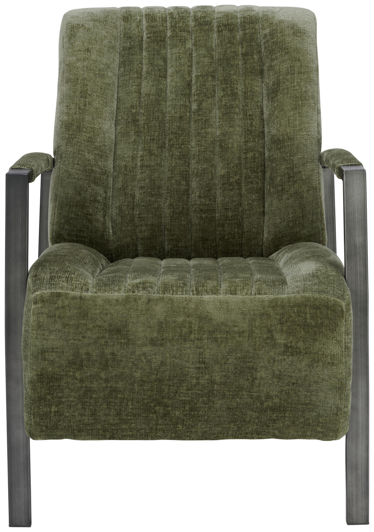 SESSEL Teddystoff Waldgrün    - Waldgrün/Schwarz, Design, Textil/Metall (65/83/80cm) - Ambia Home