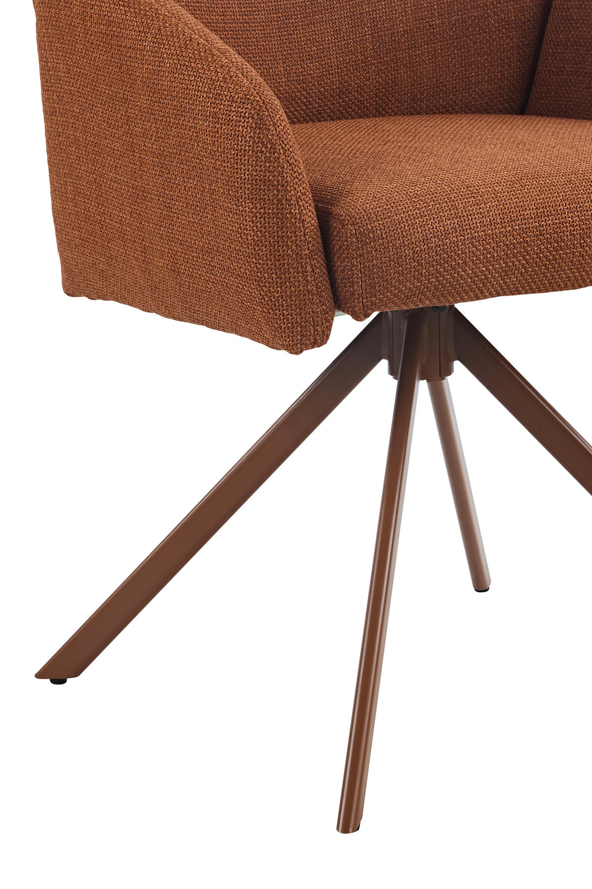 ARMLEHNSTUHL-SET 2 Stück  in Stahl Webstoff  - Rotbraun, MODERN, Textil/Metall (56,5/84/61cm) - MID.YOU