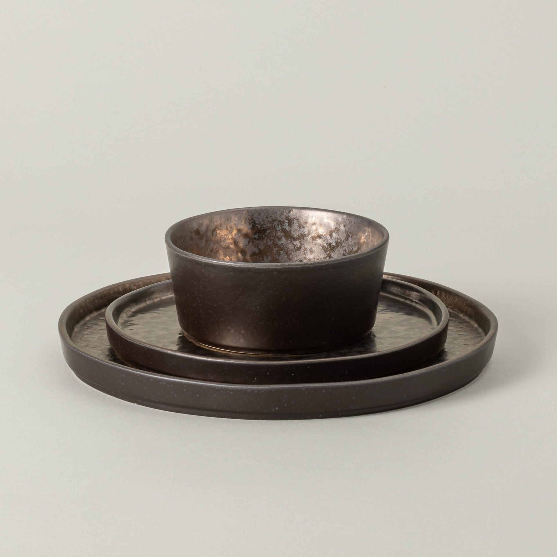 KOMBISERVICE Braun, Bronzefarben LAGOA 12-teilig 4 Personen  - Braun/Bronzefarben, Basics, Keramik - Costa Nova