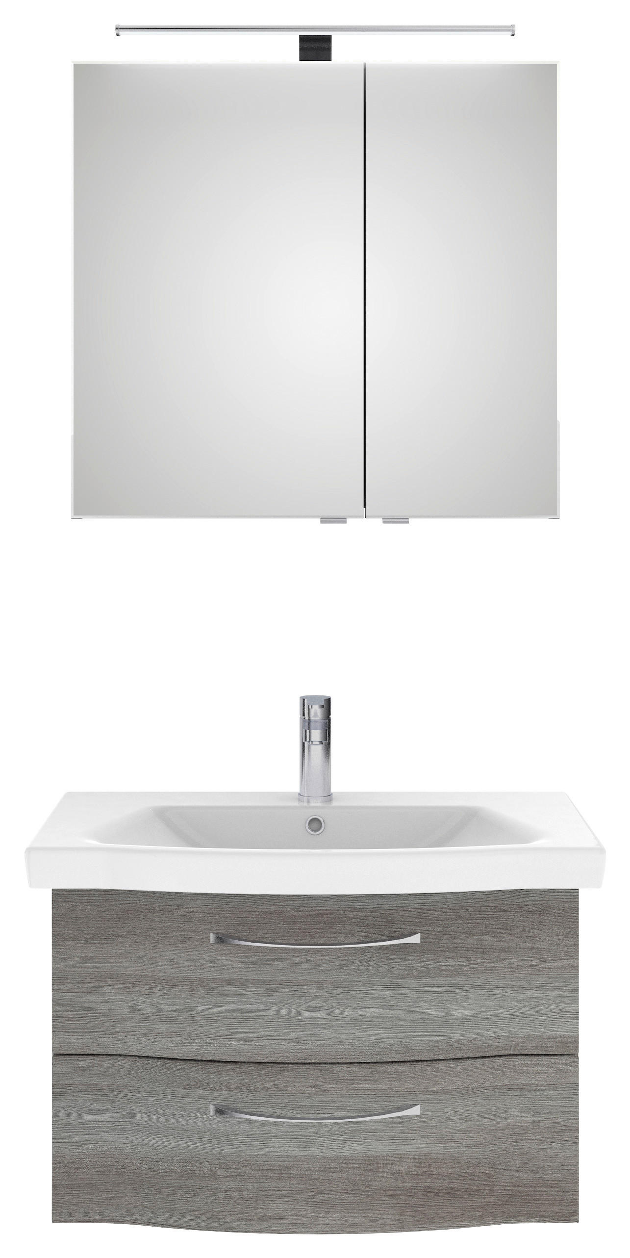 BADEZIMMER 3-teilig in 82 cm - Chromfarben/Graphitfarben, KONVENTIONELL, Glas/Holzwerkstoff (82cm) - Pelipal