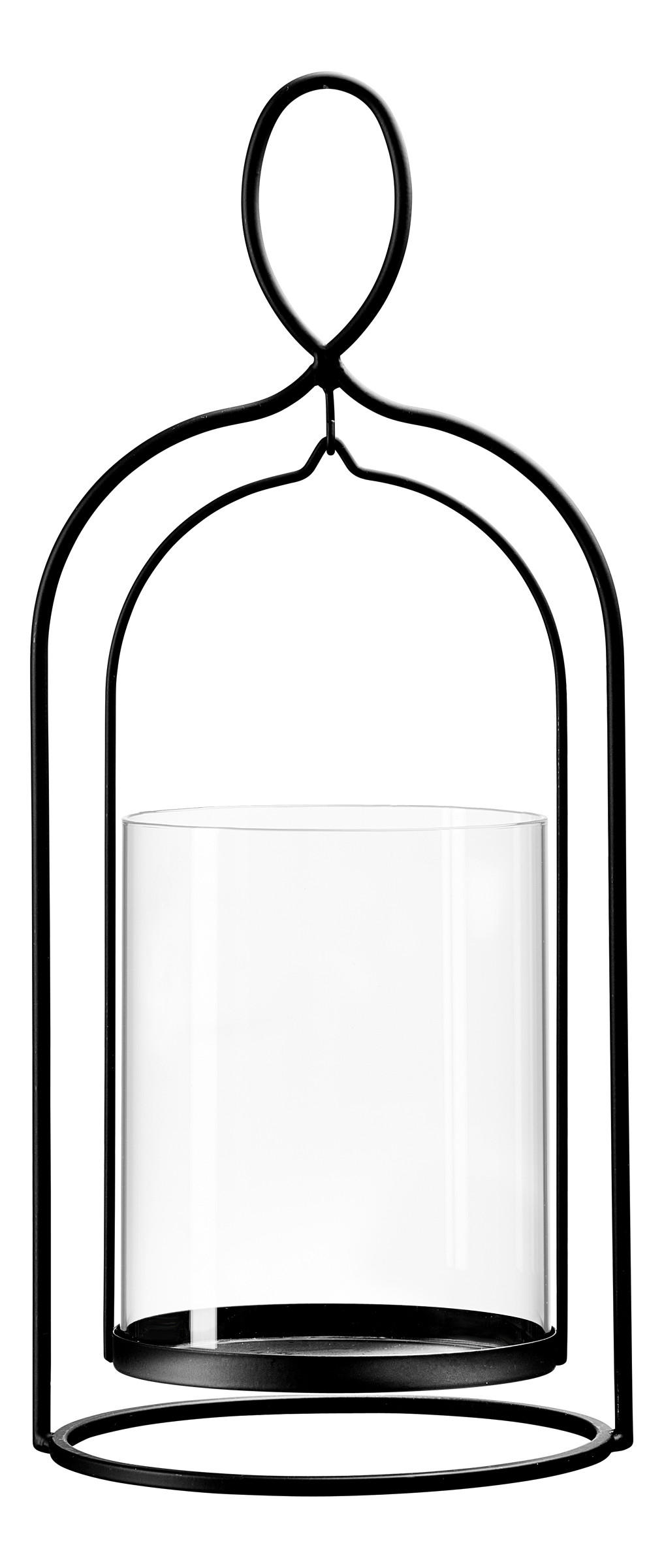 WINDLICHT Klar, Schwarz  - Klar/Schwarz, Basics, Glas/Metall (15,5/15,5/38cm) - Ritzenhoff Breker