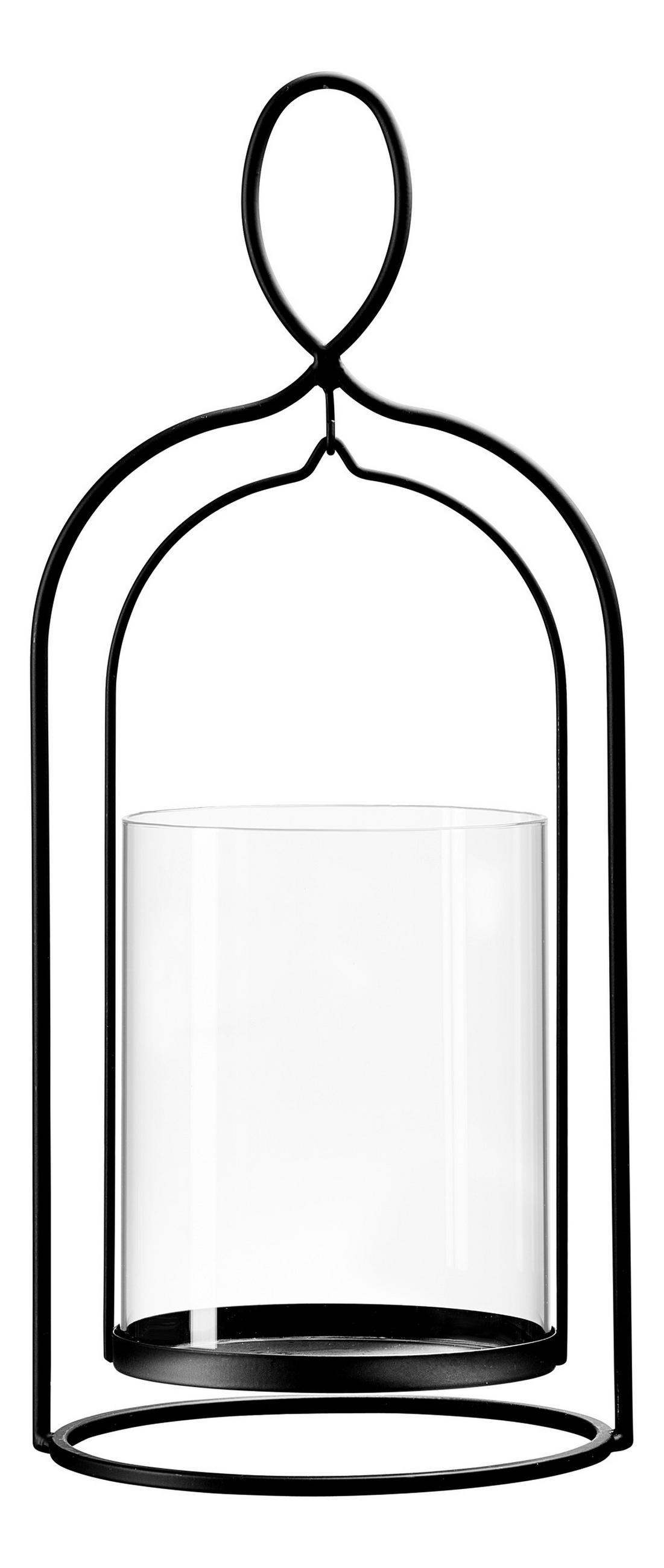 WINDLICHT Klar, Schwarz  - Klar/Schwarz, Basics, Glas/Metall (15,5/15,5/38cm) - Ritzenhoff Breker