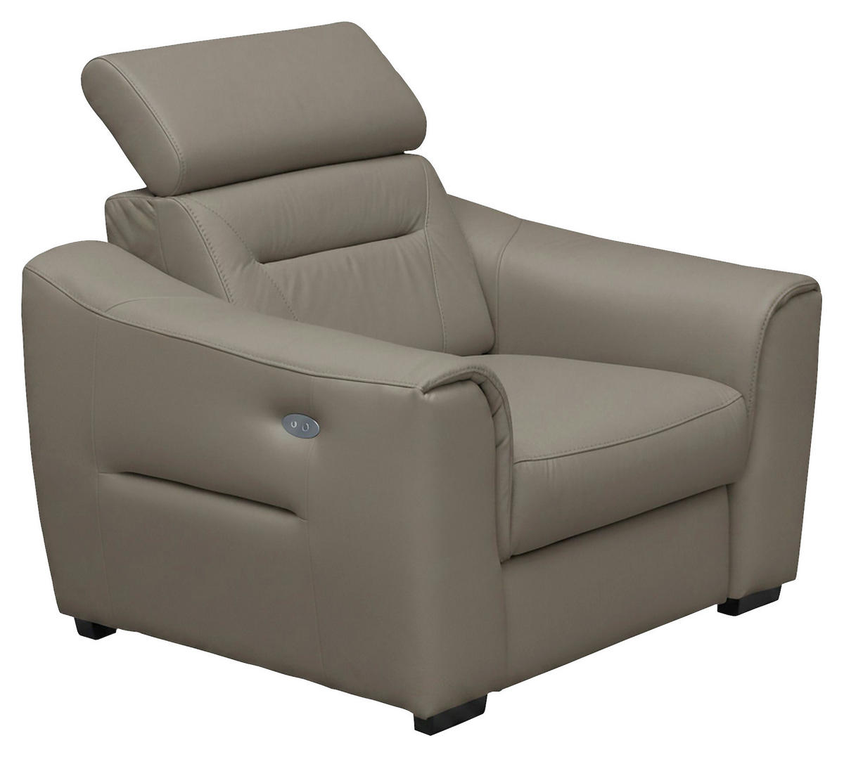 RELAXSESSEL in Textil, Leder Schlammfarben  - Wengefarben/Schlammfarben, Design, Leder/Holz (100/104/102cm) - Celina Home