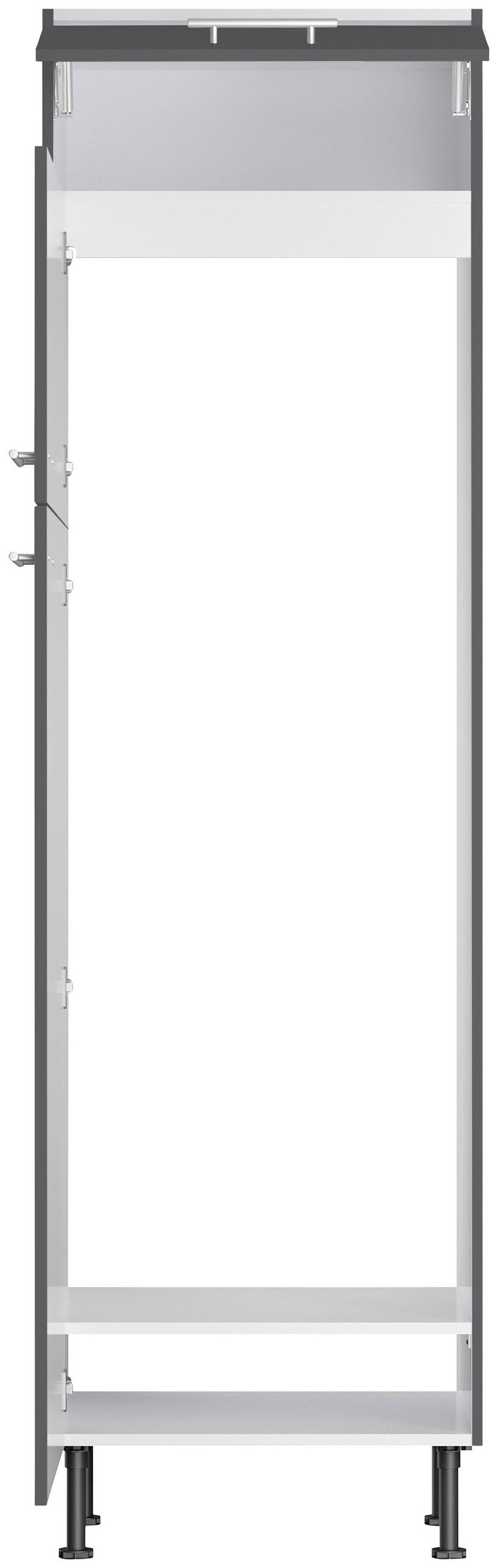KÜCHENBLOCK 270 cm   in Anthrazit  - Edelstahlfarben/Eichefarben, Basics, Holzwerkstoff/Metall (270cm) - Optifit