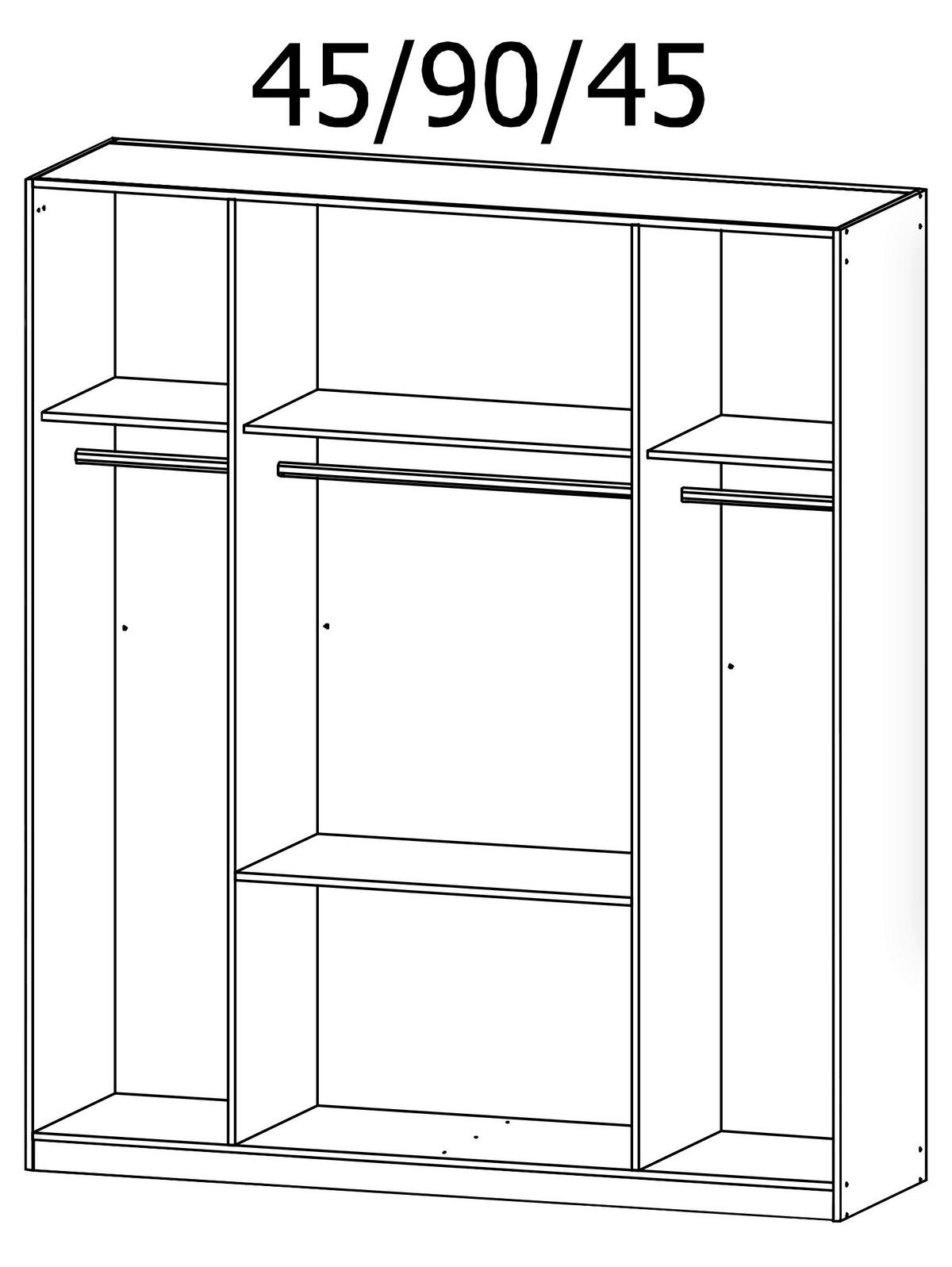 SKRIŇA S OTOČNÝMI DVERAMI, biela, 181/212/58 cm - biela, Konventionell, kompozitné drevo/plast (181/212/58cm) - MID.YOU