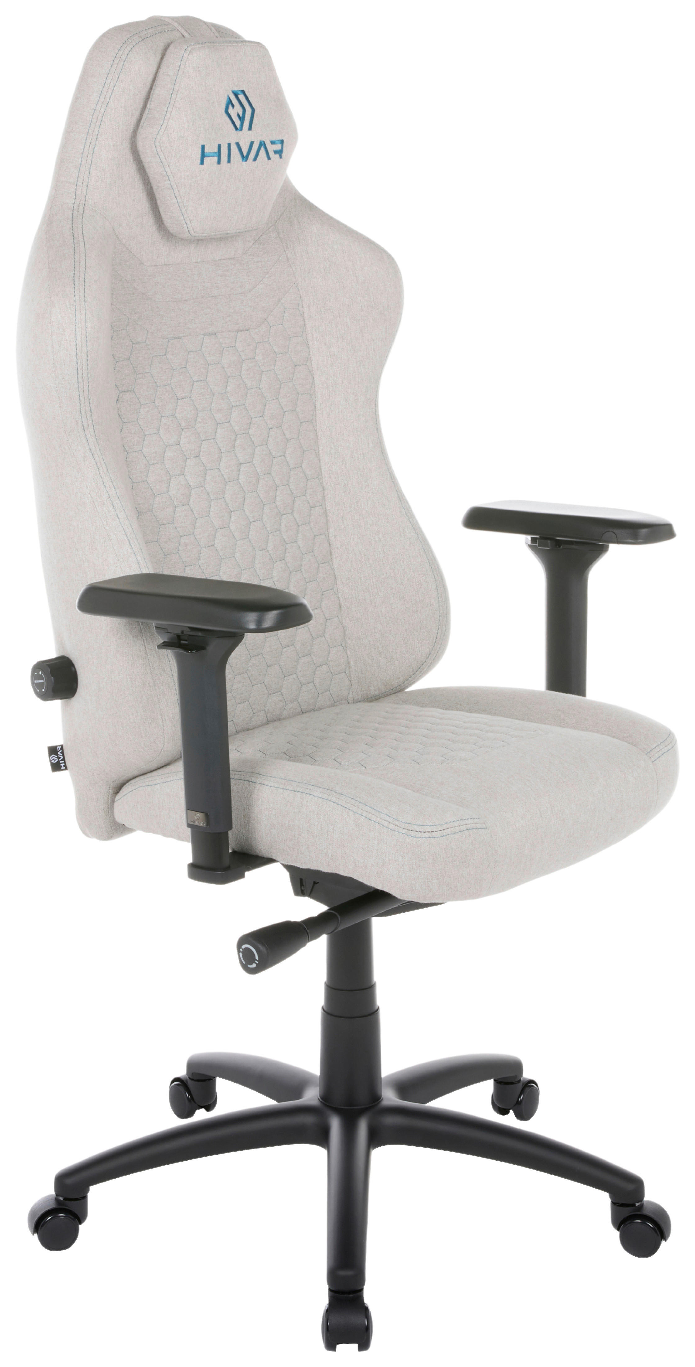 GAMINGSTUHL Schwarz, Petrol, Hellgrau Metall, Textil   - Petrol/Hellgrau, LIFESTYLE, Textil/Metall (79/142/77cm) - Hivar