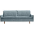 SCHLAFSOFA Flachgewebe Hellblau  - Eichefarben/Hellblau, KONVENTIONELL, Holz/Textil (220/85/98cm) - Carryhome