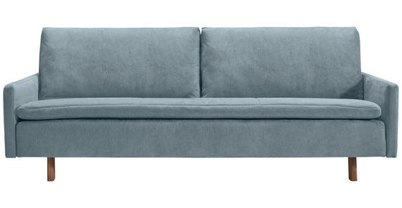 SCHLAFSOFA Flachgewebe Hellblau  - Eichefarben/Hellblau, KONVENTIONELL, Holz/Textil (220/85/98cm) - Carryhome