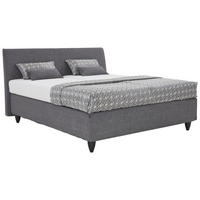 BOXSPRINGBETT 160/200 cm,  in Grau, Dunkelgrau, gepolstertes Kopfteil, Matratzen, H2 + H3 = mittel + fest  - Dunkelgrau/Schwarz, Design, Holzwerkstoff/Kunststoff (160/200cm) - RUF Betten
