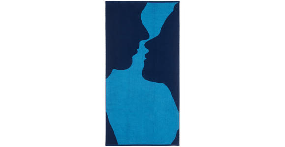 STRANDTUCH 80/160 cm Blau, Schwarz  - Blau/Schwarz, KONVENTIONELL, Textil (80/160cm) - Esposa
