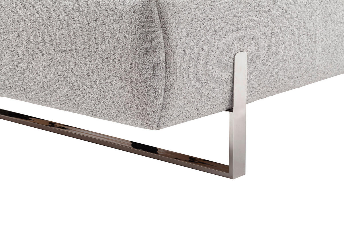 POLSTERBETT 140/200 cm,  in Creme,  - Chromfarben/Creme, Design, Textil/Metall (140/200cm) - Esposa