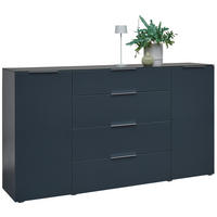 SIDEBOARD  in 180/101/42 cm  - Anthrazit/Alufarben, Design, Glas/Holzwerkstoff (180/101/42cm) - Voleo