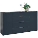 SIDEBOARD Anthrazit  - Anthrazit/Alufarben, Design, Glas/Holzwerkstoff (181/99/42cm) - Voleo