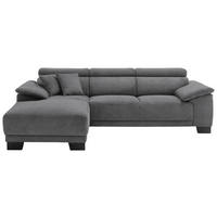 ECKSOFA in Cord Dunkelgrau  - Dunkelgrau/Schwarz, Design, Holz/Textil (174/270cm) - Pure Home Lifestyle