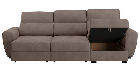 ECKSOFA  in Mikrofaser Taupe  - Taupe/Schwarz, KONVENTIONELL, Kunststoff/Textil (285/177cm) - Carryhome