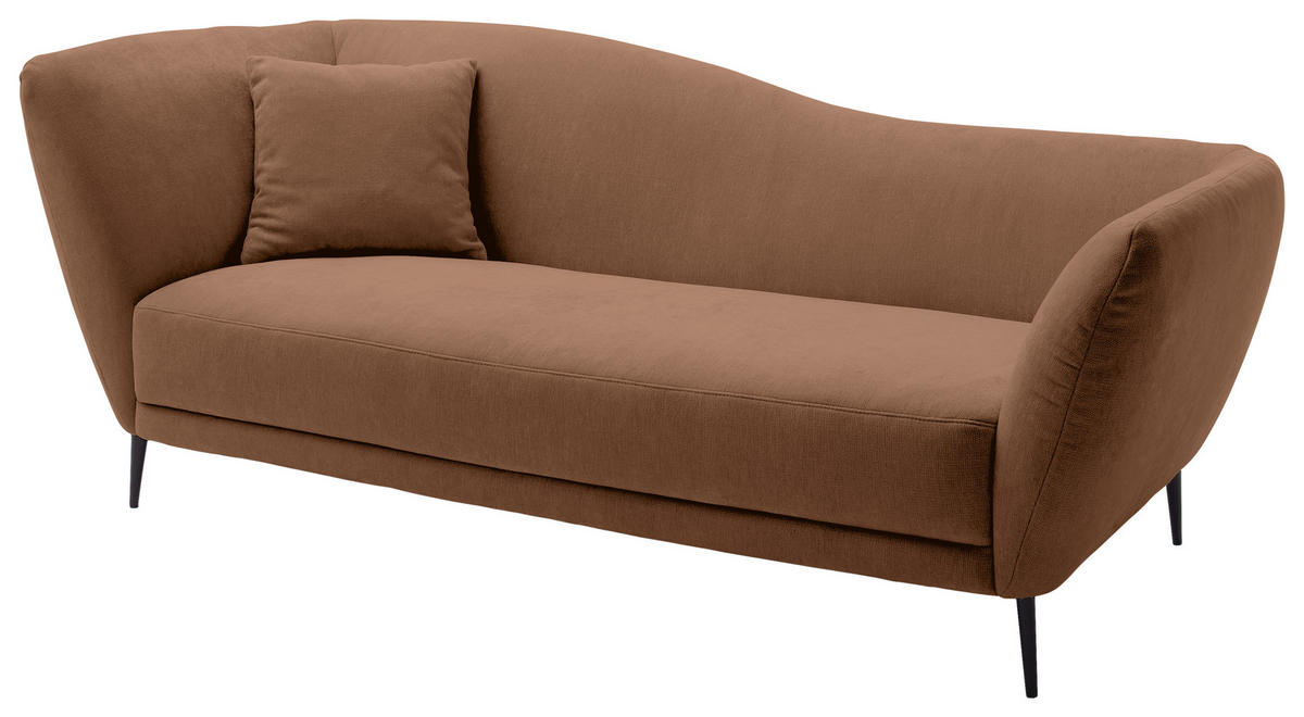 RÉCAMIERE Braun Chenille Zierkissen, Rücken echt  - Schwarz/Braun, KONVENTIONELL, Textil/Metall (224/70/97cm) - Hom`in