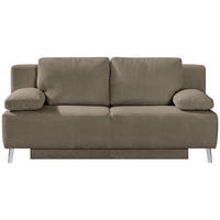 SCHLAFSOFA  in Cord Graubraun  - Chromfarben/Graubraun, MODERN, Textil/Metall (197/92/88cm) - Novel