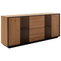 SIDEBOARD Eichefarben  192/82/45 cm  - Eichefarben/Anthrazit, Design, Glas/Holz (192/82/45cm) - Schöner Wohnen
