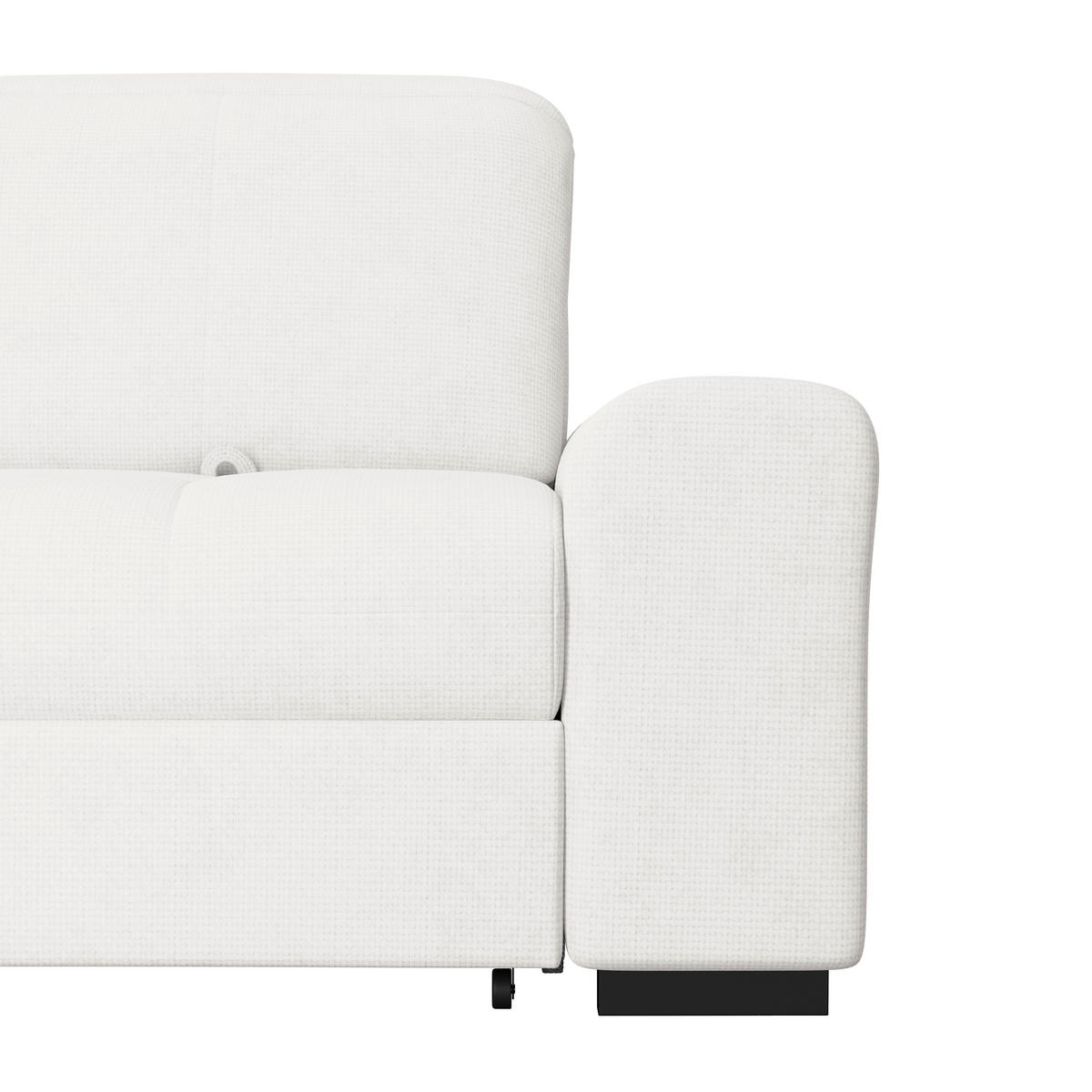 ECKSOFA Weiß Chenille Rücken echt, Kopfteilverstellung  - Schwarz/Weiß, KONVENTIONELL, Holz/Textil (203/286cm) - MID.YOU