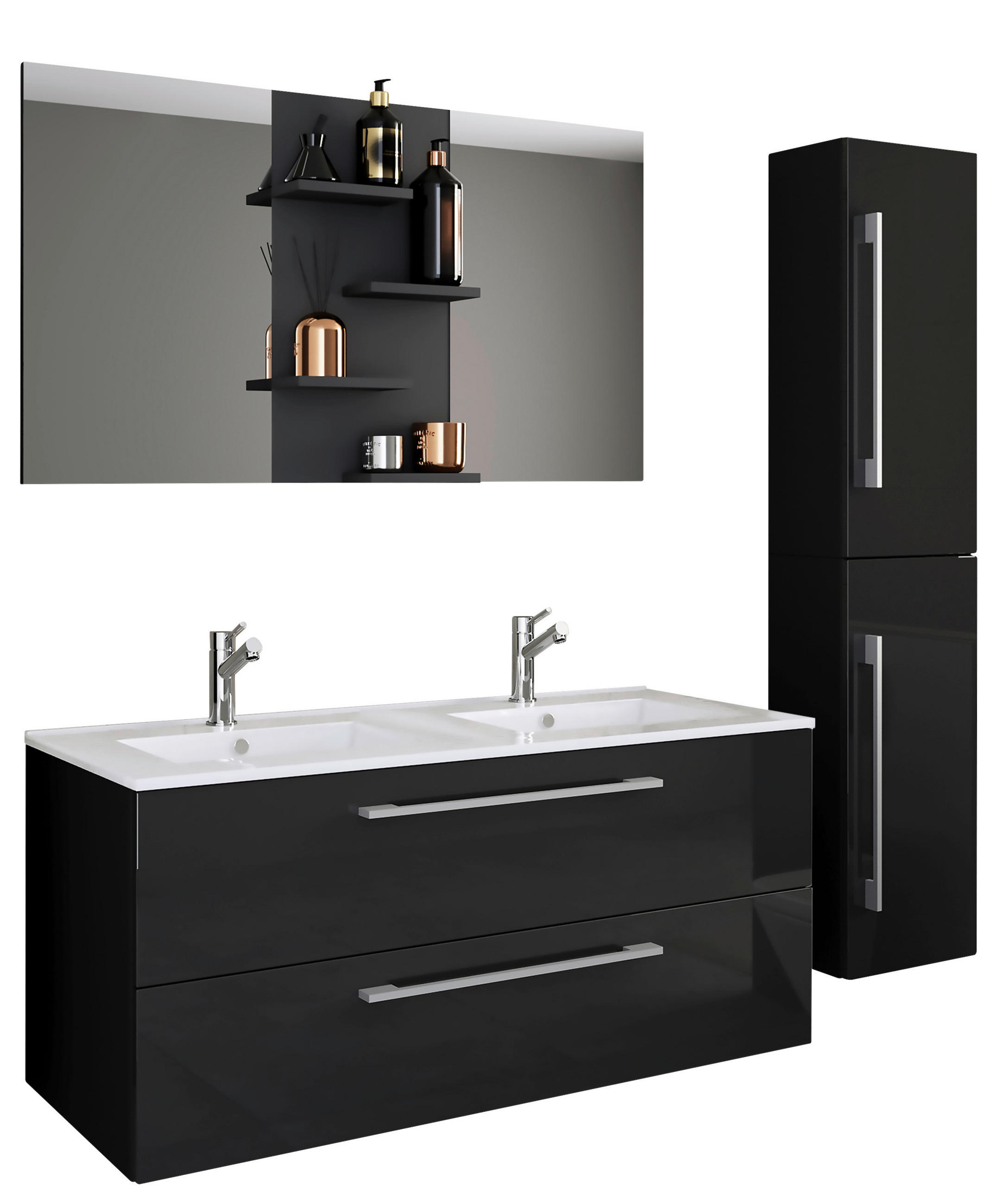 BADEZIMMER  in 145 cm  - Schwarz, MODERN, Keramik/Holzwerkstoff (145cm) - MID.YOU