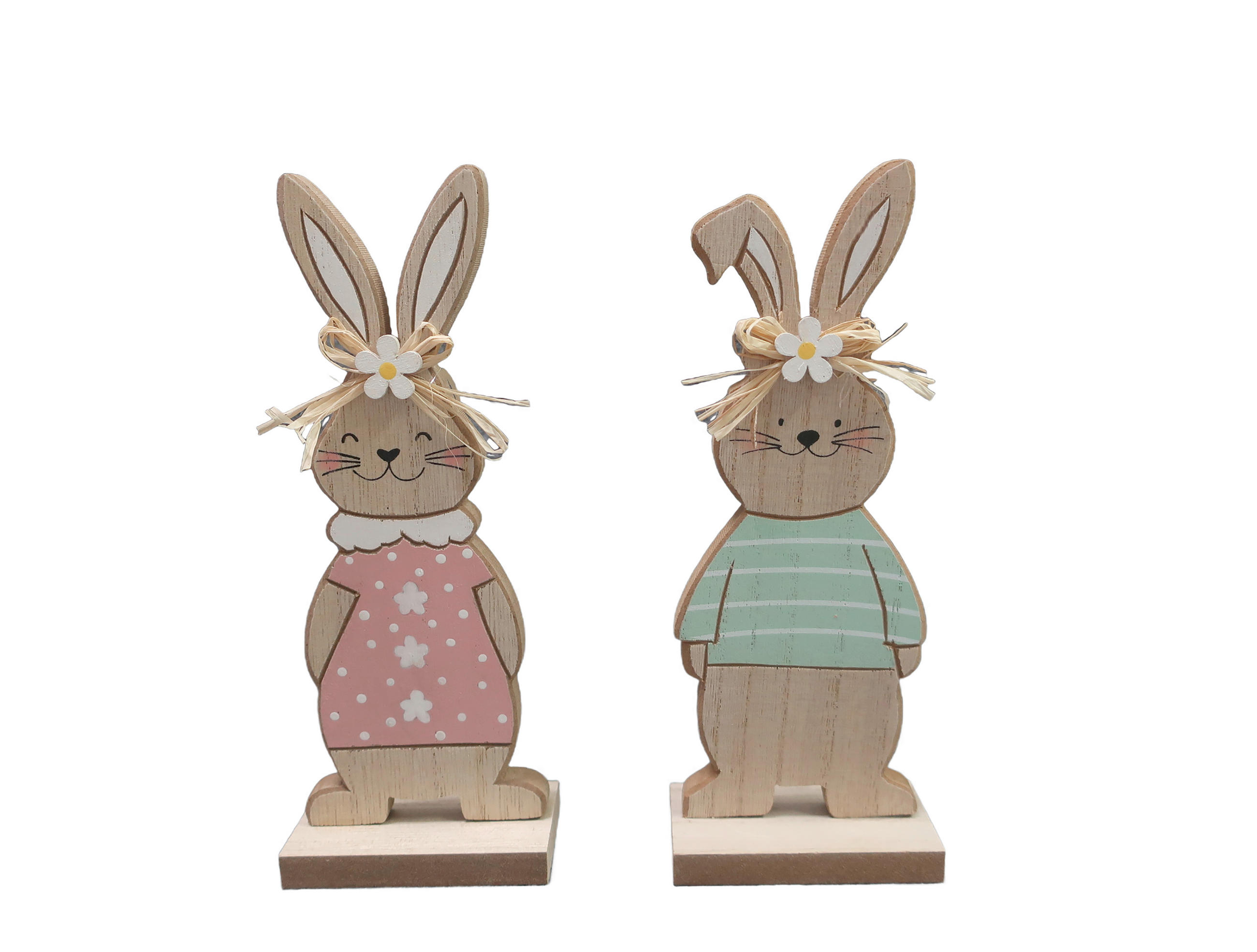 DEKOHASE - Pink/Naturfarben, LIFESTYLE, Holzwerkstoff (6,5/18,5/3,5cm)