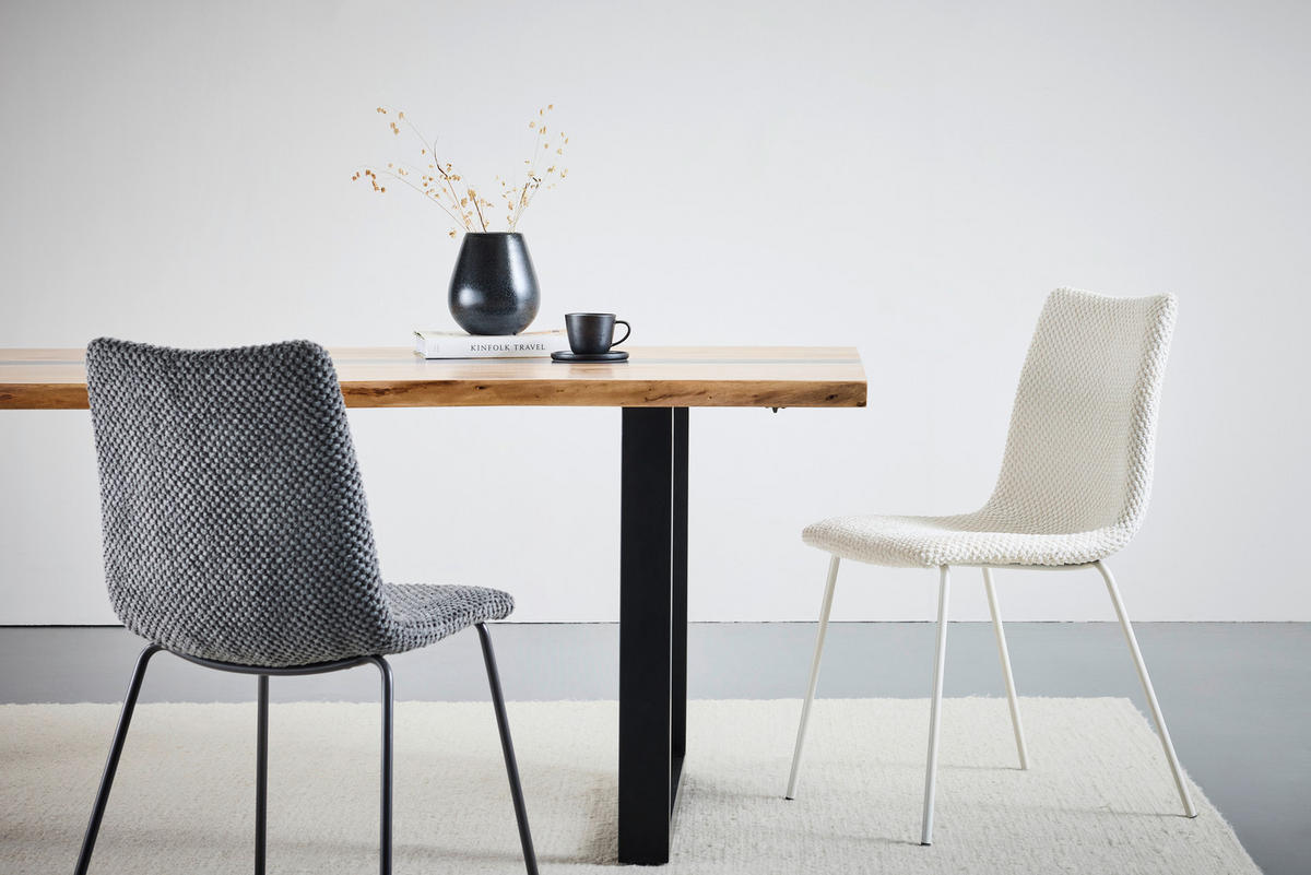 ŽIDLE, bílá - bílá, Design, kov/textil (45/86,5/57cm) - home24