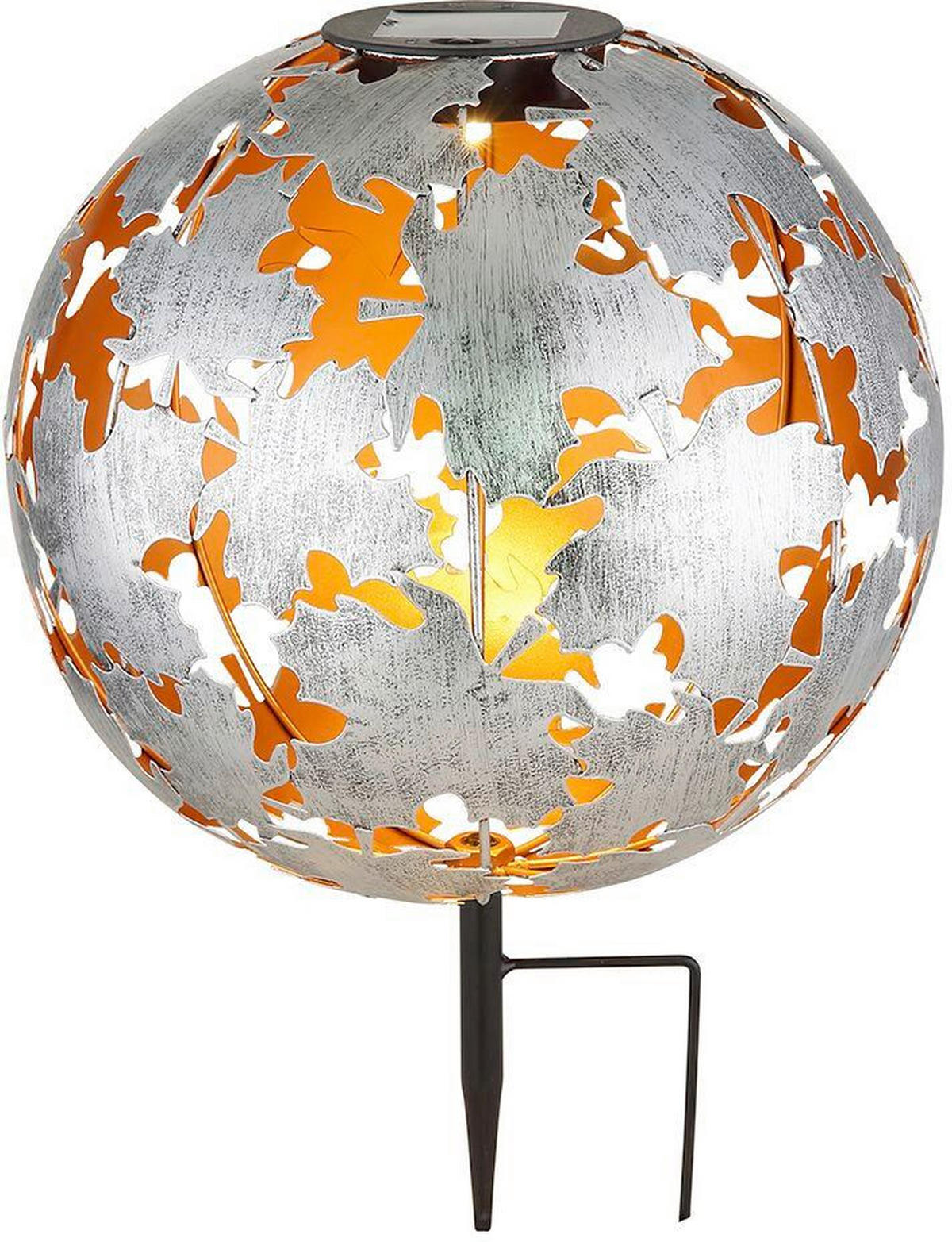 SOLARLEUCHTE SOLAR 27/37 cm   - Silberfarben/Schwarz, Design, Metall (27/37cm) - Globo