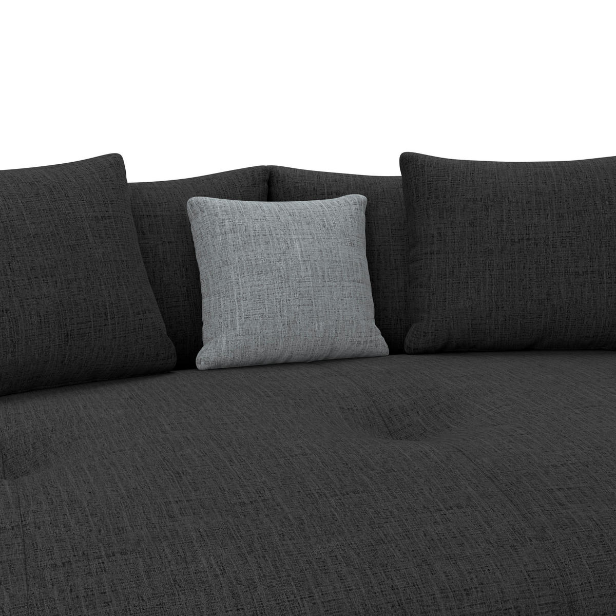 MEGASOFA Chenille Schwarz  - Schwarz, Trend, Kunststoff/Textil (238/80/140cm) - MID.YOU