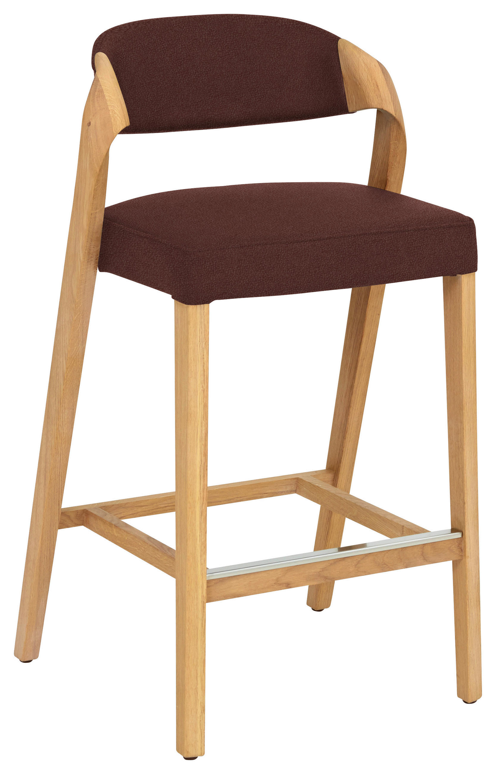 TRESENSTUHL in Rotbraun, Wildeiche  - Wildeiche/Rotbraun, Natur, Leder/Holz (51/93/49cm) - Voglauer