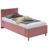 POLSTERBETT 90/200 cm  in Rosa  - Eichefarben/Rosa, Konventionell, Holz/Textil (90/200cm) - Stylife