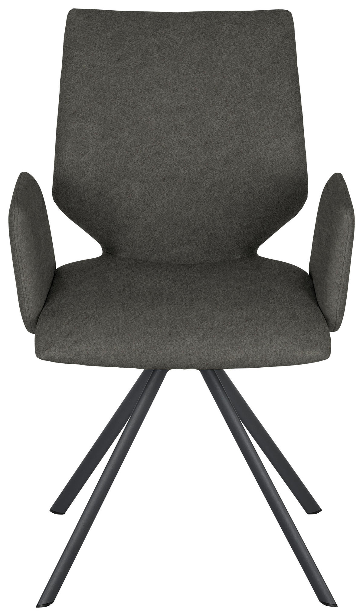 ARMLEHNSTUHL  Lederauswahl, Stoffauswahl, Typenauswahl, inklusive Armlehnen Mikrofaser  - Anthrazit/Hellgrau, Design, Textil/Metall (57/92/63cm) - Venjakob