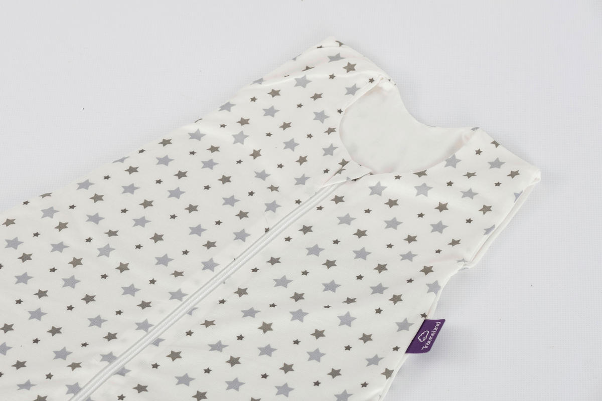 BABYSCHLAFSACK weiß mit grauen Sternen    60   - Weiß, Basics, Textil (60null) - Träumeland