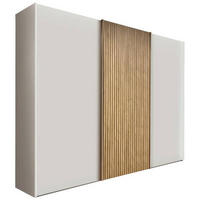 SCHWEBETÜRENSCHRANK 250/217/67 cm 3-türig Weiß, Eiche Bianco  - Eiche Bianco/Weiß, Design, Holzwerkstoff (250/217/67cm) - Novel