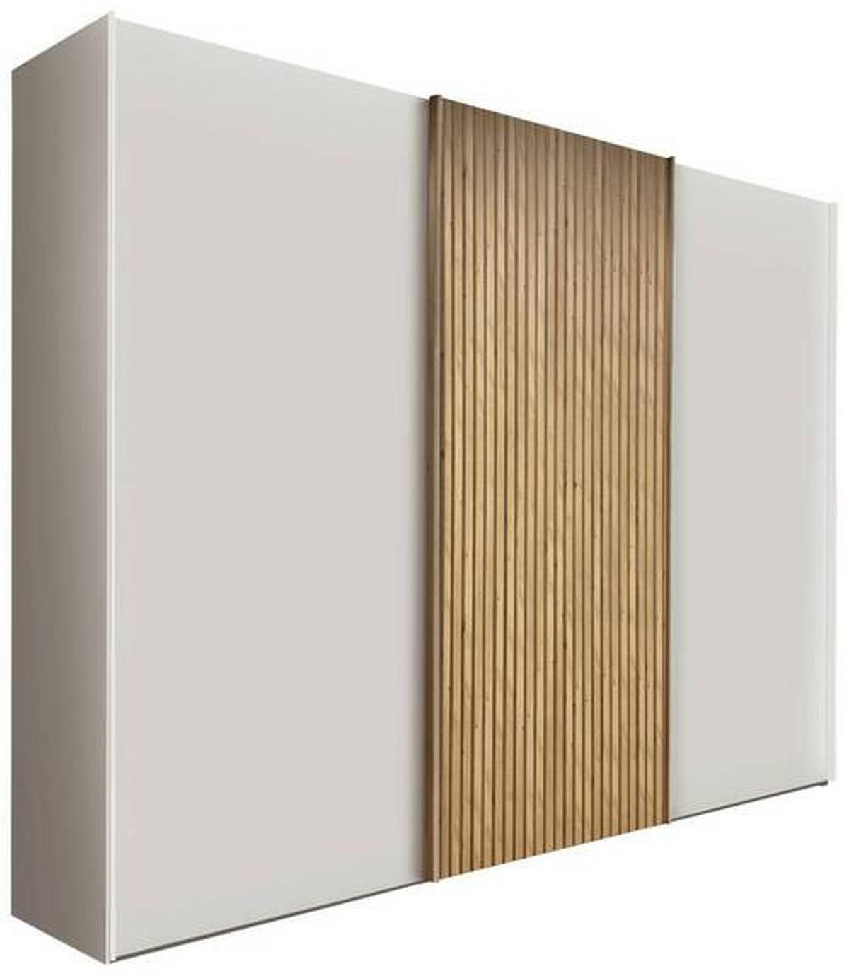 SCHWEBETÜRENSCHRANK 250/217/67 cm 3-türig Weiß, Eiche Bianco  - Eiche Bianco/Weiß, Design, Holzwerkstoff (250/217/67cm) - Novel